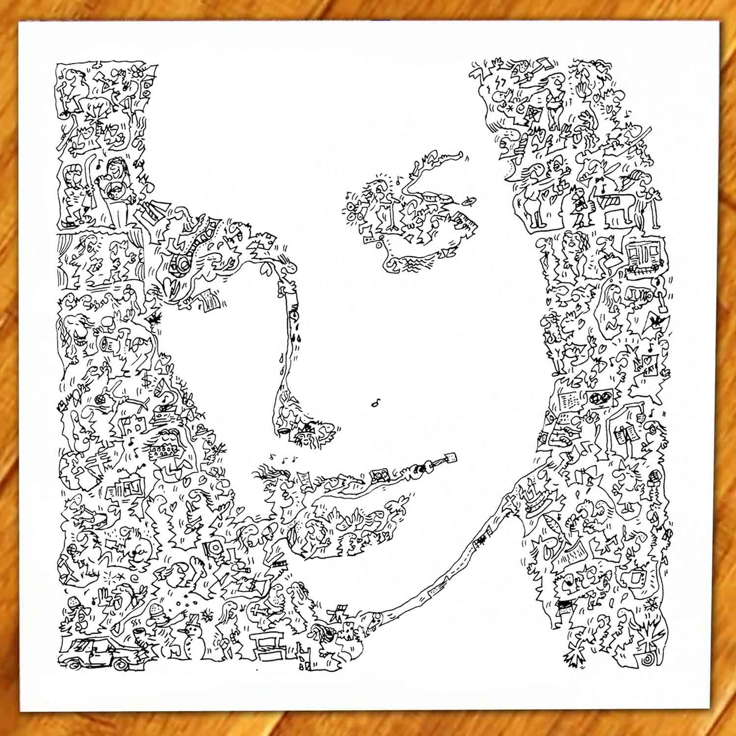 DrawInside Alanis Morissette affiche 30x30 cm doodles
