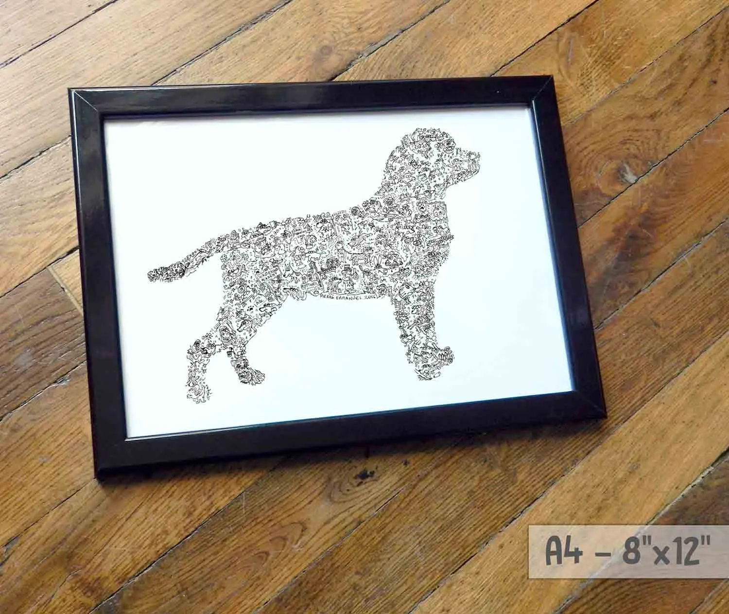 DrawInside Rottweiler affiche A4 21x30 cm queue longue