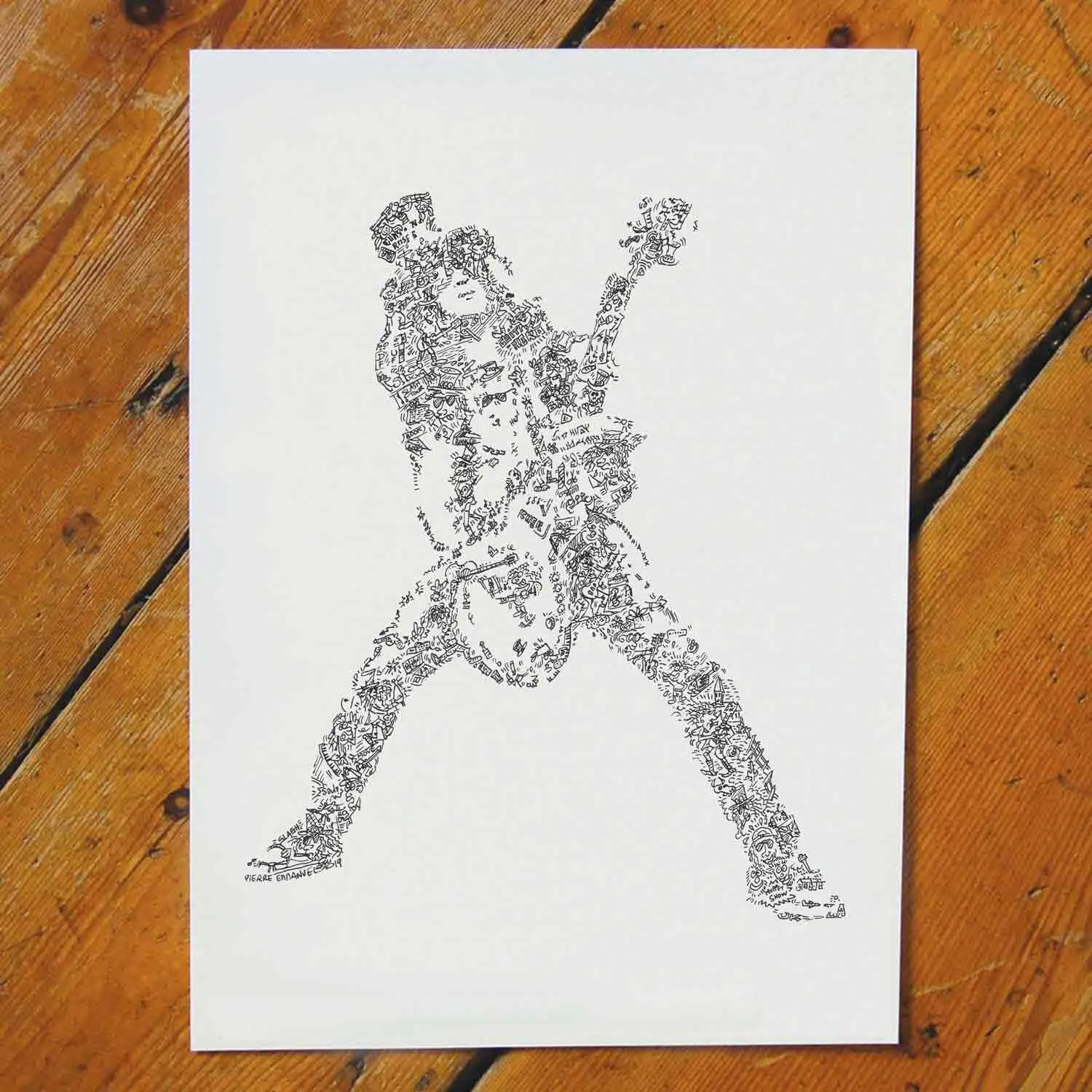 DrawInside Slash affiche A4 21x30 cm rock Guns N Roses
