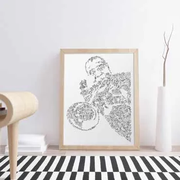 DrawInside Louis Armstrong affiche A4 jazz papier mat