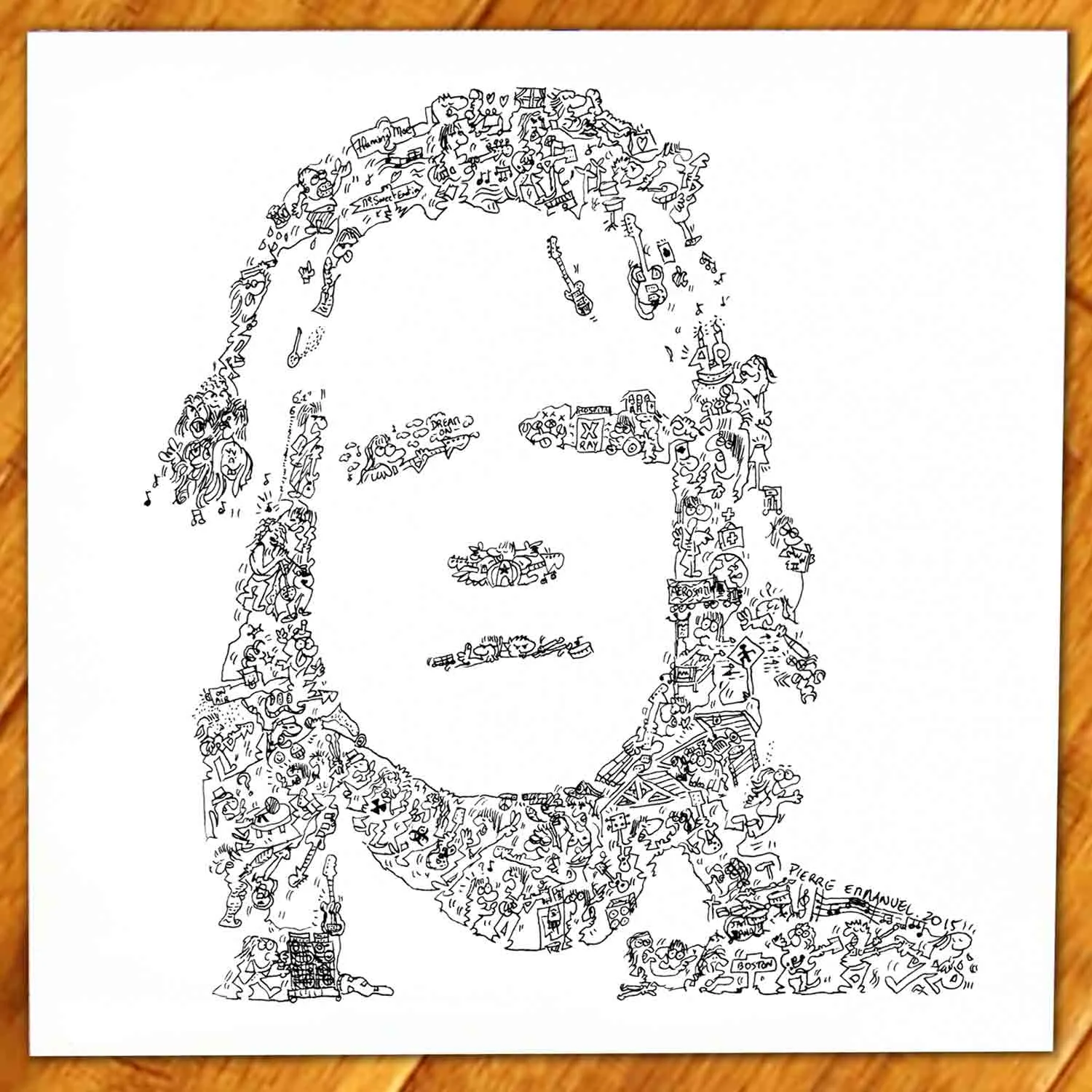 DrawInside Tom Hamilton Aerosmith affiche 30x30 cm rock