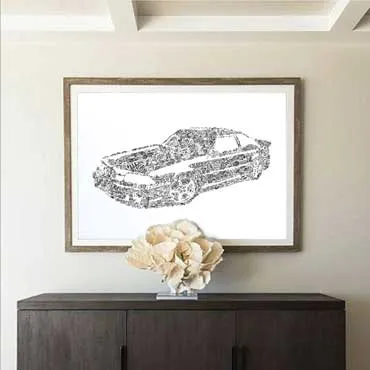 DrawInside Mustang Cobra SVT 1993 affiche A3 papier mat