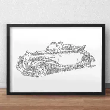 DrawInside Mercedes W187 affiche A4 voiture classique