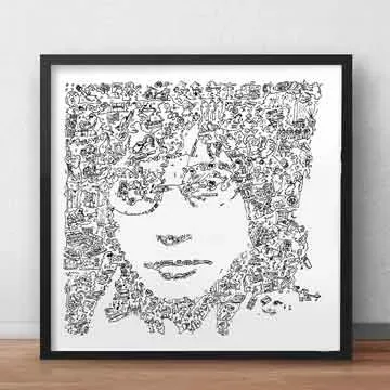 DrawInside Jean Michel Jarre affiche 20x20 cm Oxygène