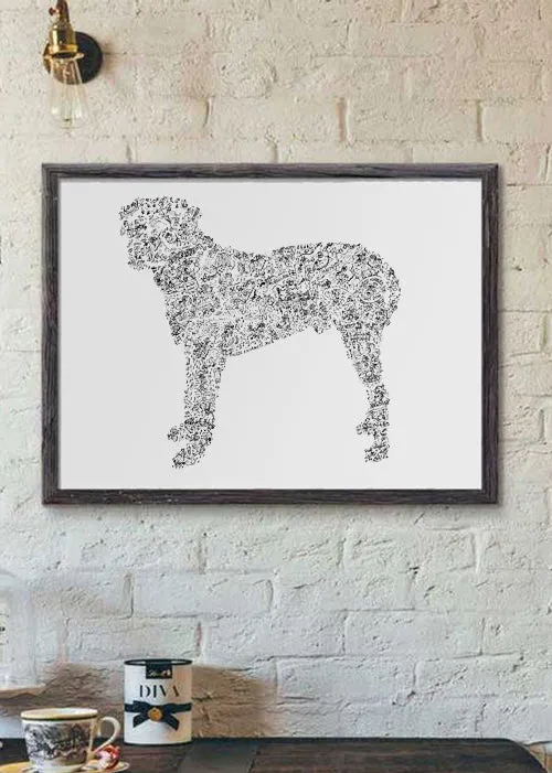 DrawInside Bullmastiff affiche A4 21x30 cm molosse