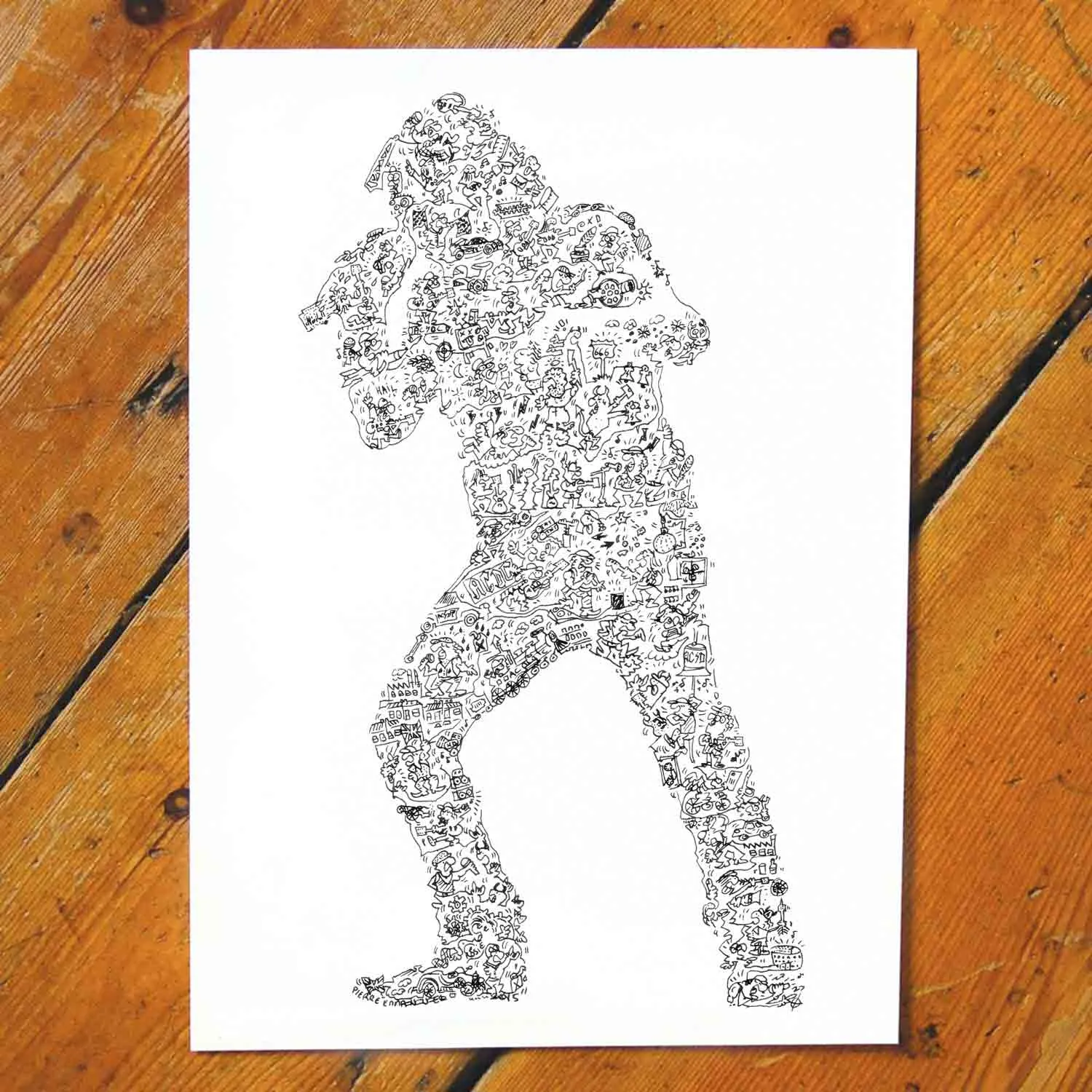 DrawInside Brian Johnson affiche A4 hard rock