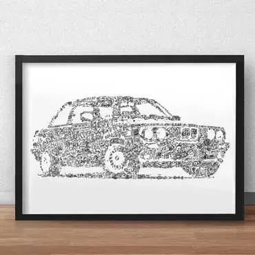 DrawInside BMW E30 affiche poster voiture signé