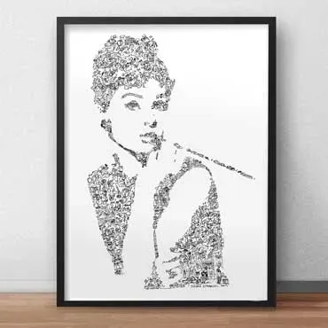 DrawInside Audrey Hepburn affiche A4 21x30 cm Holly