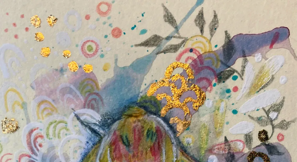 Helena Perry Elephant Hawkmoth miniature peinture 8,5x13,5cm