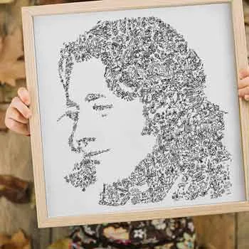 DrawInside Rory Gallagher affiche 30x30 cm portrait guitare