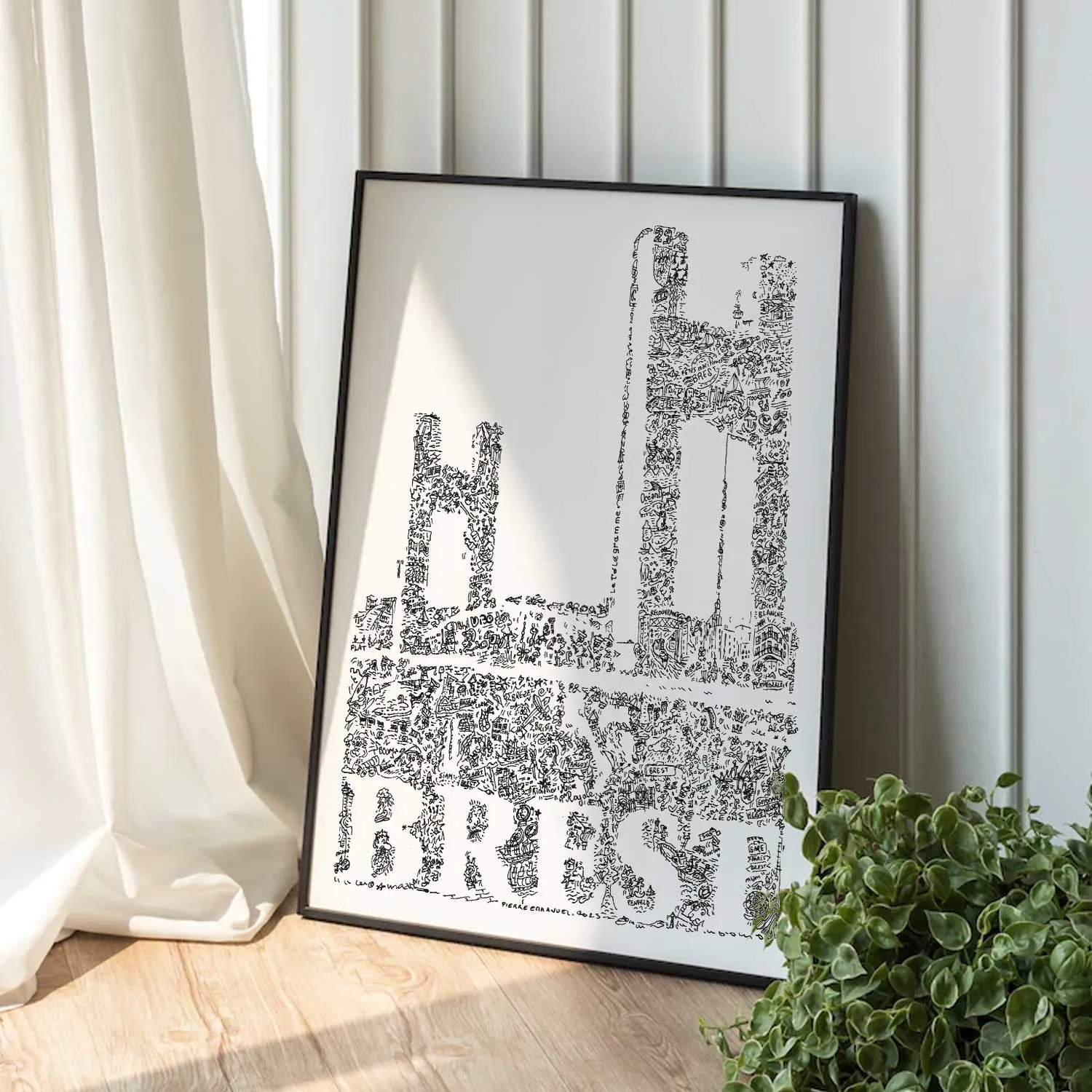 DrawInside Brest affiche A4 21x30 cm pont Recouvrance