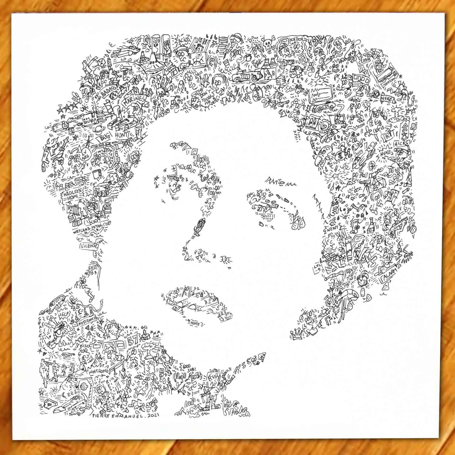 DrawInside Ellen Ripley affiche 30x30 cm papier mat