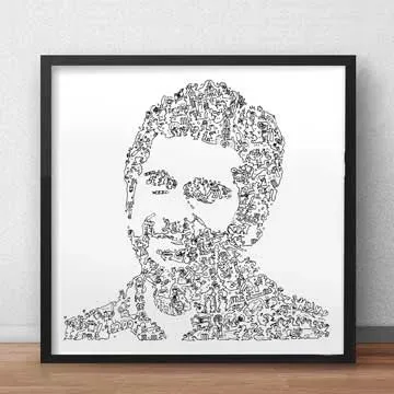 DrawInside Sachin Tendulkar affiche 20x20 cm cricket