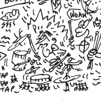 DrawInside Buddy Rich affiche A4 21x30 cm batteur jazz