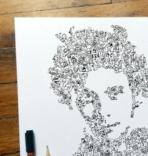 DrawInside Valentino Rossi VR46 affiche 20x20 moto