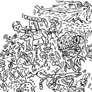 DrawInside Jurassic Park affiche A3 noir et blanc