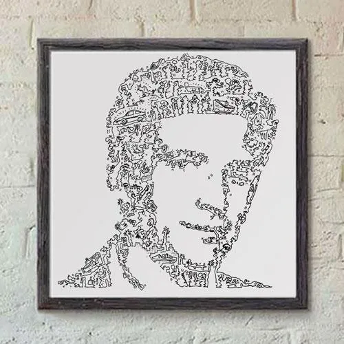 DrawInside Faceman Agence affiche 30x30 cm signée