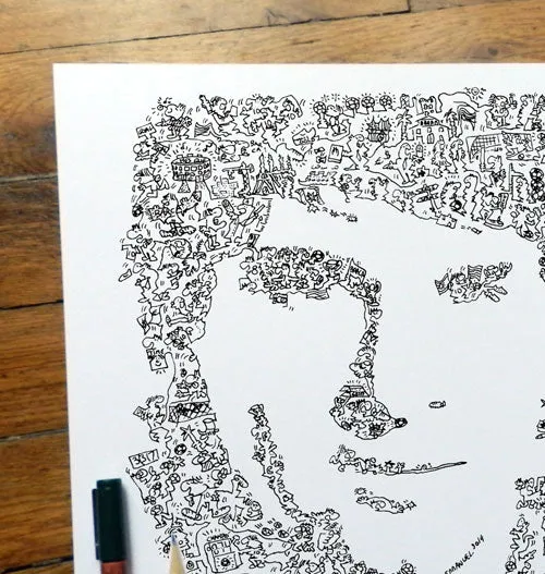 DrawInside Lionel Messi affiche 20x20 cm football