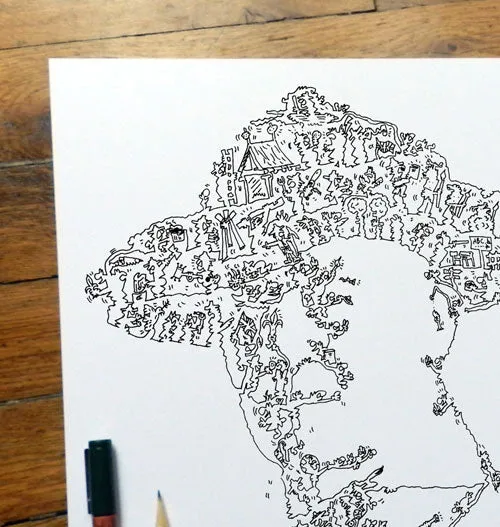 DrawInside Baden-Powell affiche 30x30 cm signée