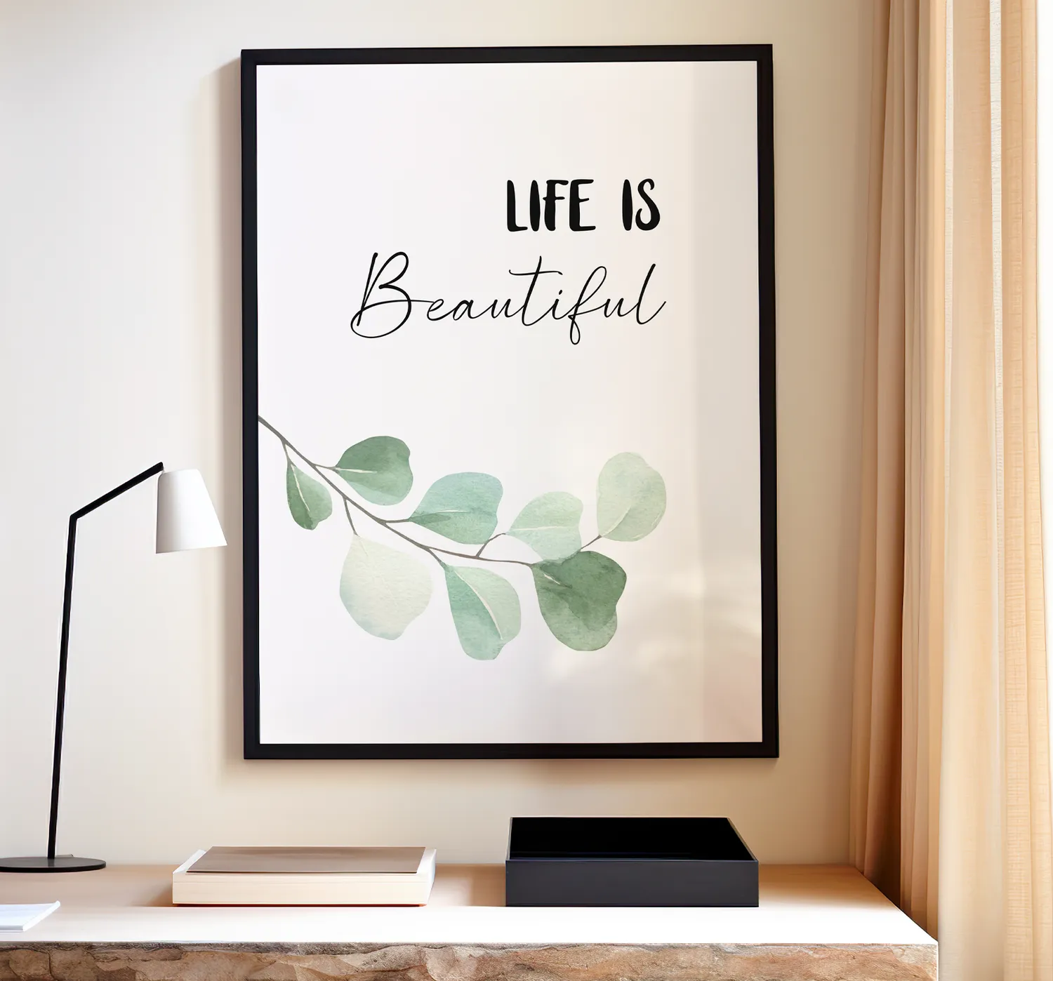 Papeterie Créative Life is Beautiful affiche citation aquarelle
