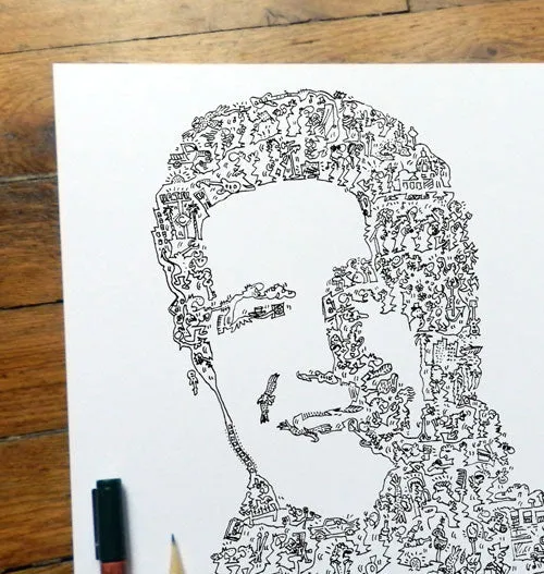 DrawInside Glenn Frey Eagles affiche 30x30 cm rock US