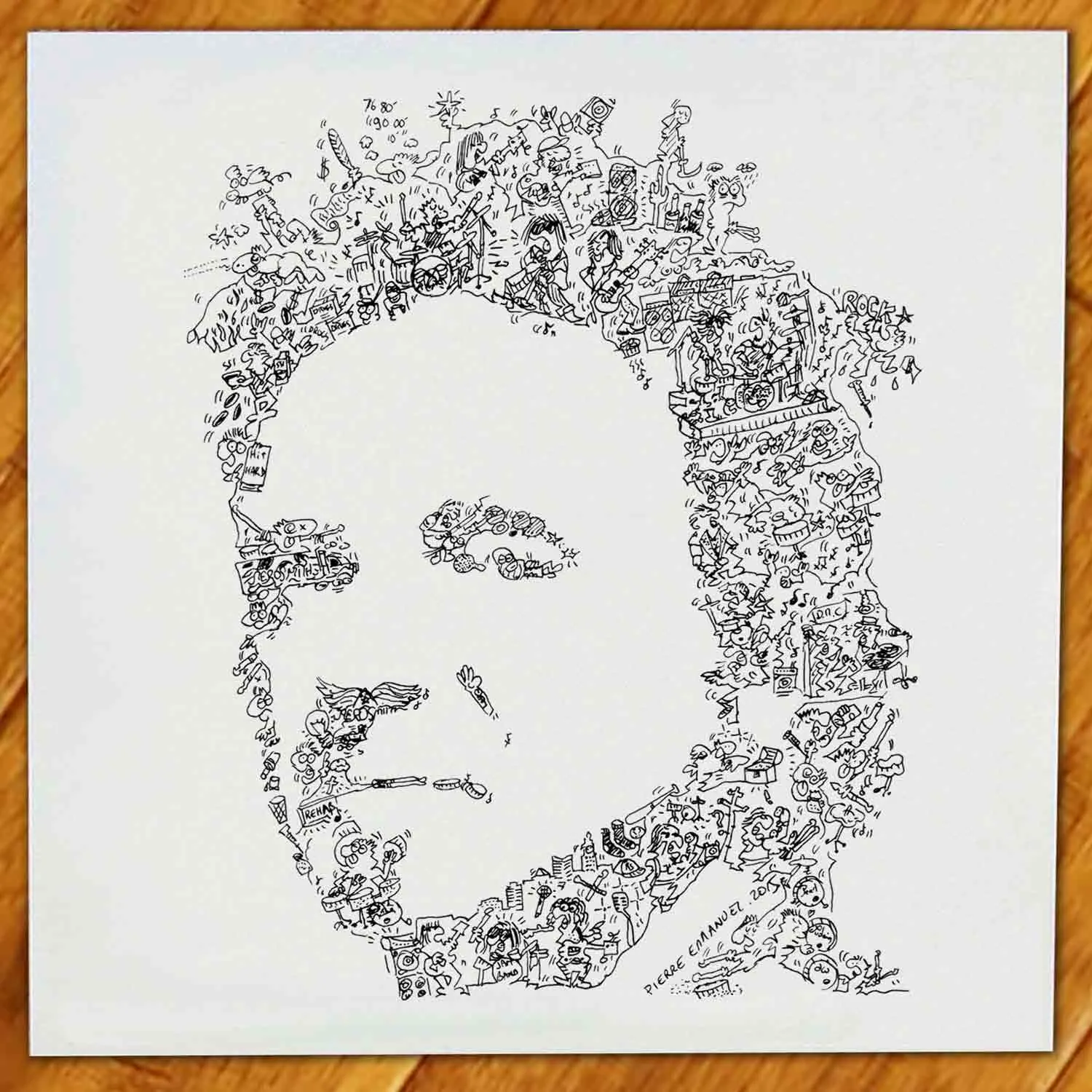 DrawInside Joey Kramer affiche 30x30 cm batteur