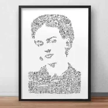 DrawInside Frida Kahlo affiche A4 21x30 cm portrait