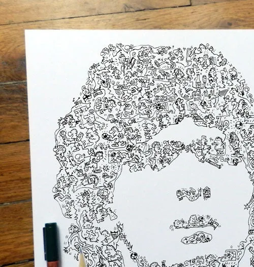 DrawInside Diego Maradona affiche 30x30 cm foot
