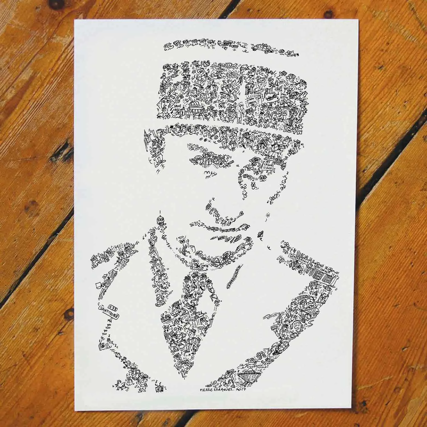 DrawInside Louis de Funès affiche A4 papier mat