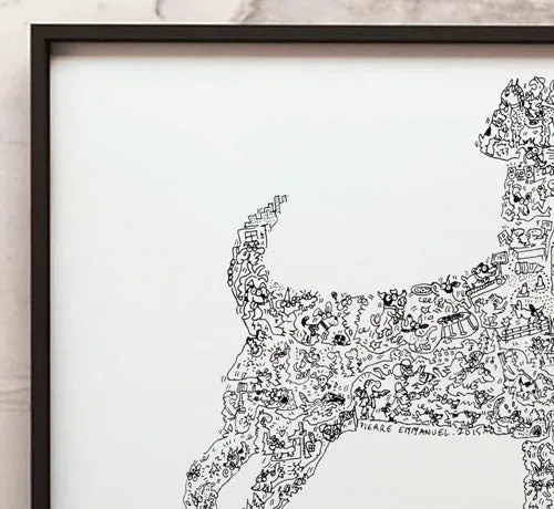 DrawInside Jack Russell Terrier affiche A3 30x42 cm chien