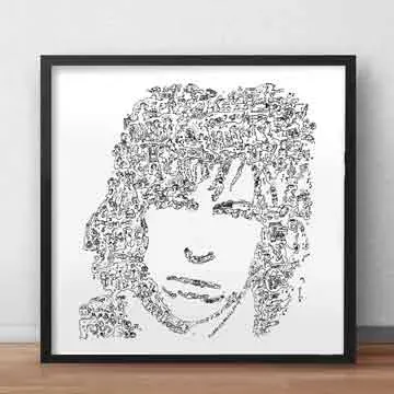 DrawInside Jeff Beck Yardbirds affiche 30x30 cm guitariste