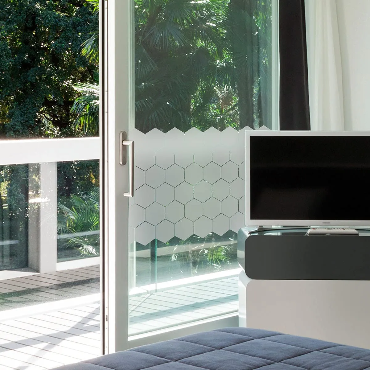 Ambiance-Sticker Hexagone film vitre occultant 50 stickers 50x90 cm