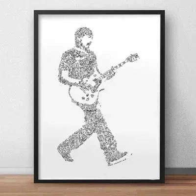 DrawInside The edge - U2 affiche A4 guitariste