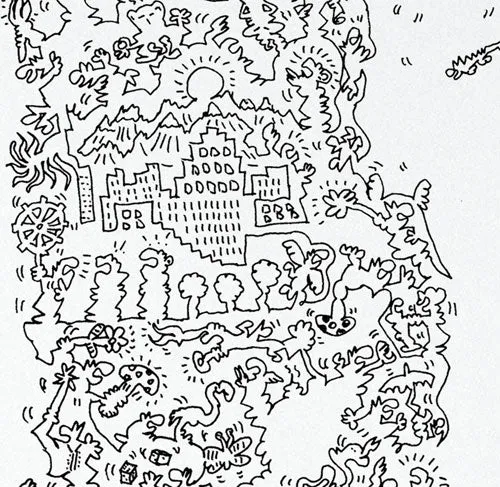 DrawInside Dalaï Lama affiche 30x30 cm portrait carré