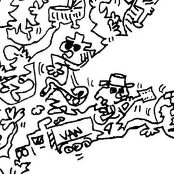 DrawInside Van Morrison affiche 30x30 cm signée