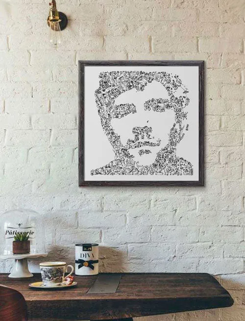 DrawInside James Murphy affiche 20x20 cm LCD Soundsystem