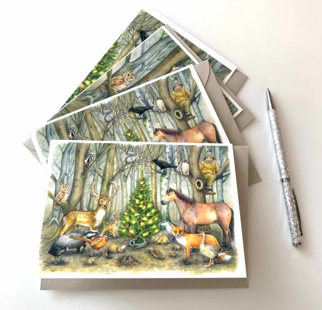 Helena Perry Woodland carte de vœux A6 scène complète
