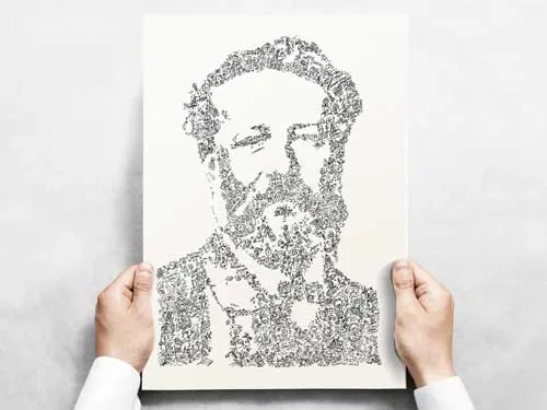 DrawInside Jules Verne affiche A4 steampunk