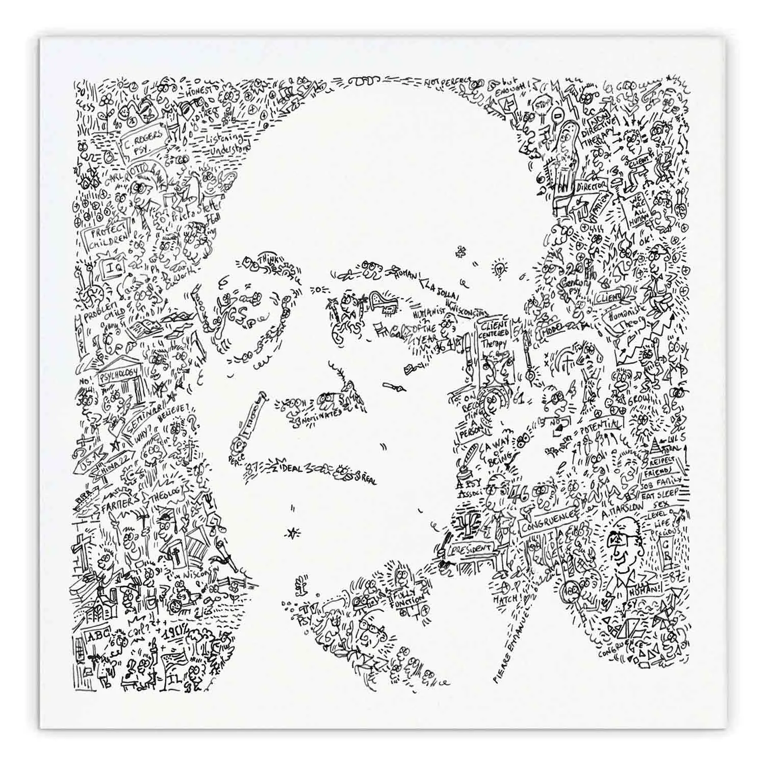 DrawInside Carl Rogers affiche 30x30 cm psychologie