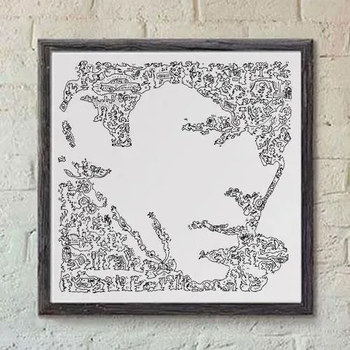 DrawInside Tom Waits affiche 20x20 cm musique