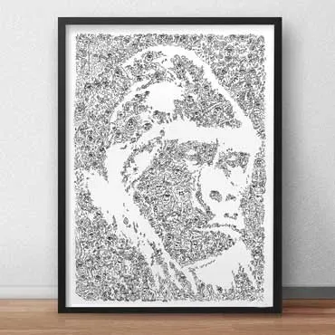 DrawInside Gorilla affiche A4 nature grand singe