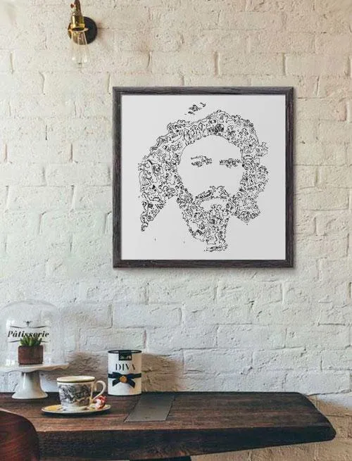 DrawInside Barry Gibb Bee Gees affiche 30x30 cm signée