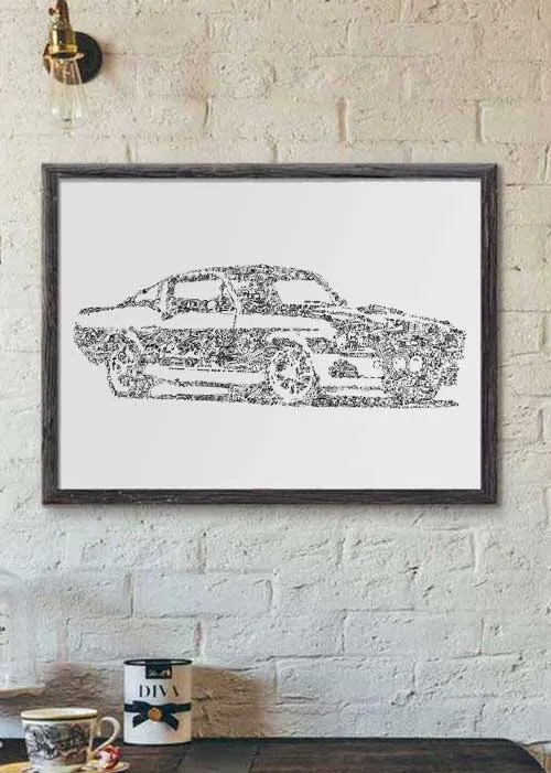 DrawInside Mustang Shelby GT500 affiche A4 21x30