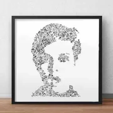 DrawInside Twiggy affiche 30x30 cm signée