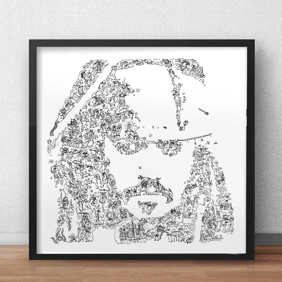 DrawInside Captain Jack Sparrow affiche 30x30 cm pirate