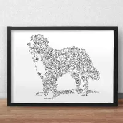 DrawInside Bouvier Bernois affiche A3 papier mat