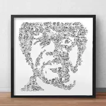 DrawInside Samuel L Jackson affiche 30x30 cm Pulp Fiction