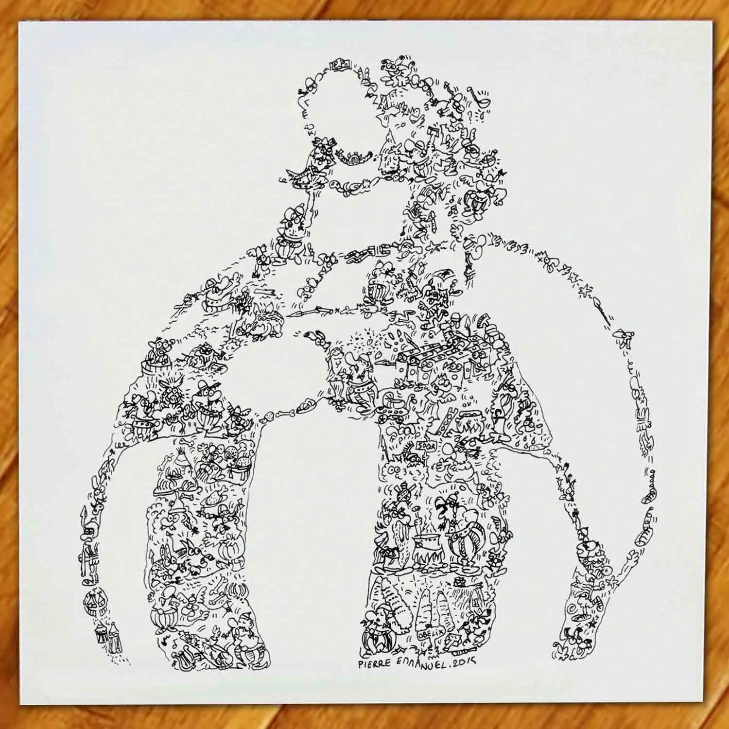 DrawInside Obélix affiche 20x20 cm Astérix