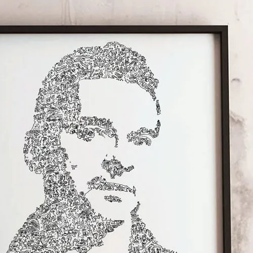 DrawInside Dave Gahan affiche A4 21x30 cm rock signée
