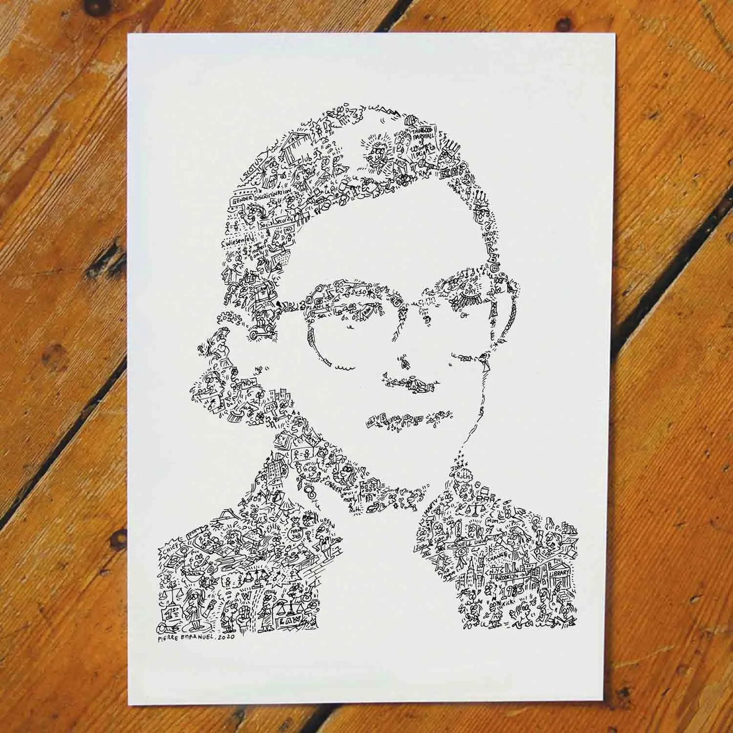 DrawInside Ruth Bader Ginsburg affiche A3 féminisme